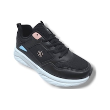 Queen Step 2110-25 Deri Anorak Anatomik Kadın Sneaker Siyah Pembe Siyah