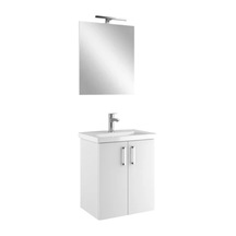 Kale Noah Beyaz 55 Cm Alt Dolap, Lavabo Ve Ayna Seti