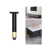 Ayar Pedli Metal Mobilya Destek Ayakları, Yükseklik: 13.5cm Siyah Altın Siyah Altın