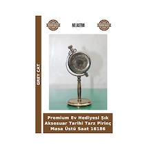 Premium Ev Hediyesi Şık Aksesuar Tarihi Tarz Pirinç Masa Üstü Saat 16186 Çok Renkli