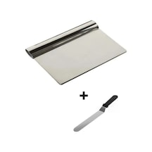 2li Set Hamur Şekillendirici Eğik Pasta Spatulası +metal Hamur Kesici Kazıyıcı Spatula Diğer