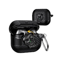 Galaxy Buds 3 Fe/buds 3 Pro/buds 3 Kılıf Kapak Kafatası Kilitli Ve Anahtarlıklı Erkekler İçin, Komik Karbon Fiber Darbeye Dayanıklı Sert Kabuk İskelet Kapak Galaxy Buds 3 Pro İçin