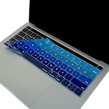Türkçe Q Keyboard Cover Macbook Pro Touch Bar 13 İnç 15 İnç Uyumlu A1706 A1989 A2159 A1707 A1990 Us Ansı Amerikan Düz Enter Silikon Klavye Koruyucu Lacivert Mavi