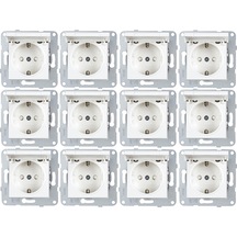 Viko Karre Kapaklı Çocuk Korumalı Top Priz 12  Adet - Çerçevesiz