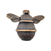 Cntma Antika Tarz Dekoratif Pirinç Arı Kapı Tokmağı, Taktak - Küçük, 123x150mm, Antik