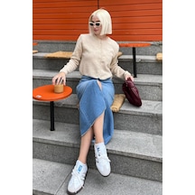 Madmext Bej Düğmeli Triko Hırka Mg2151-bej Bej