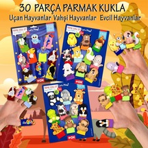 3 Set - 30 Parça Tox Vahşi Evcil ve Uçan Hayvanlar Parmak Kukla