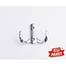 Krom Kaplama 2 Kollu Askı Kapı Arkası Dolap Vestiyer Portmanto Askısı 5 Li Paket Belirtilm Diğer