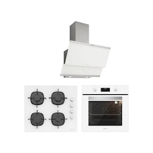 Silverline BO6502W02 -  CS5335W01 - 3420 Classy 60 Beyaz Cam Ankastre Set