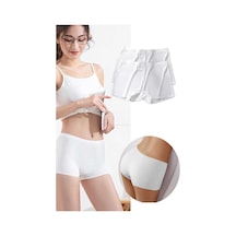 2 Adet Kadın Dikişsiz Görünmez İz Yapmaz Mini Şort Boxer Beyaz Diğer