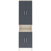 Arges Dolap 3 Raflı 4 Kapaklı Tek Askılı 60x30x221 Aytaşı-antrasit Aytası