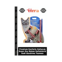 Premium Konforlu Kullanım Dışarı Dış Mekan Reflektörlü Kedi Gezdirme Tasması