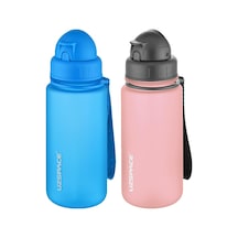 Uzspace 2'li Pipetli Tritan Matara Seti 400 Ml Fiftyfifty -3024seta Mavi - Pudra