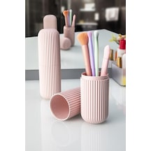 Seyahat Tipi Aksesuar - Gözlük - Diş Macun Ve Fırçası Kabı Plastik Pembe Diğer