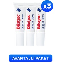 Blistex Lip Relief Cream SPF10 Çatlamış Dudaklar için Bakım Kremi 3 x 6 ML
