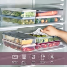 3&apos Lü Set 1 Adet 2,25 2 Adet 1 Lt. Nora Organizer Buzdolabı Buzluk Düzenleyici Saklama Kabı-mürdüm