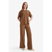 Defacto Straight Fit Bürümcük Pantolon E9890ax25aubn132 Kahve