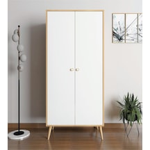 Floradesign Milano Gardırop /elbise Dolabı Iki Kapaklı Dolap Beyaz/meşe
