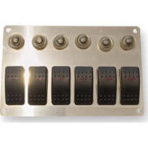 Erol Marin Krom 6'lı Swıtch Panel Otomatik Sigortalı Ve Işıklı 120mm X 185mm