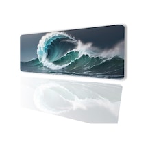 Sonictouch Dalgaların İhtişamı Ay Yıldızlı Kaymaz Gaming Oyuncu Masaüstü Dikişsiz Klavye Mouse Pad 32x70cm