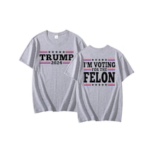 Flood Of Style Trump Ben Felon İçin Oylama T Shirt Adam Pamuk Rahat Kısa Kollu Tee Unisex Amerik Gri