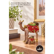 1 Adet Yavrulu Deve Figürü Dekoratif Mini Heykel, Masa Süsü, Ev Ve Ofis Aksesuarı, Ornament Figure