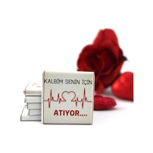Dark Brown Kalbim Senin İçin Atıyor Yazılı Bitter ve Sütlü Madlen Çikolata 48 Adet