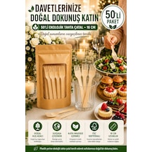 50'li Ekolojik Tahta Çatal 16 Cm Doğal Huş Ağacı Kullan At Davet Parti Organizasyon Çatalı