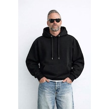 İçi Polarlı Kapşonlu Erkek Sweatshirt Hoodie Siyah İçi Polarlı Kapşonlu Erkek Sweatshirt Hoodie Siyah