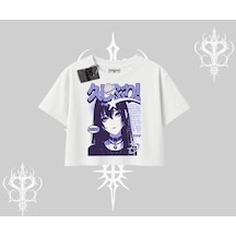 Tarzsokak Oversize Crop Tshirt Neo Tokyo Girl Y2k Street Anime Aesthetic Beyaz