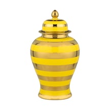 Vitale Dory Çizgili Vazo Sarı Gold 12x19x32 Cm Ak.wlt0622