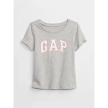 Kız Bebek Gap Logo T-shirt Gri-5945 Gri