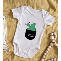 Bitmeyenkartus Bk Kids Little Monster Tasarımlı Bebek Body Zıbın - Model 1 Çok Renkli