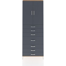 Arges Dolap 3 Raflı 7 Çekmeceli 2 Kapaklı 88x30x243 Çam-antrasit Çam