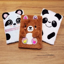 Lb Panda Tasarımlı Peluş Defter Çok Renkli