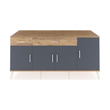 Kronos Konsol 5 Raflı 2 Çekmeceli 4 Kapaklı 176x59x83 Çam-antrasit/çam Antrasit/çam