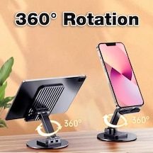 Ht-a10 Masaüstü Telefon Tablet Tutucu Stand Taşınabilir Portatif Metal Taban 360 Derece Dönebilir