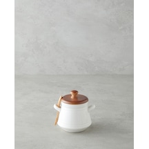 Vina Dolomite Kaşıklı Kavanoz 11 Cm Beyaz