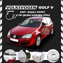 Volksvogen Golf 5 Oto Araç Kapı Koruma Fitili 5metre Parlak Beyaz Renk