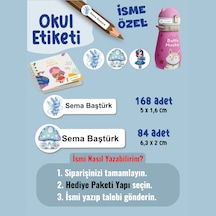 Okul Etiketi Kalem Defter Etiketi Maviş Dünyam Özel İsim Yazılabilen Etiket - 252adet