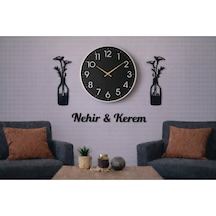 Duvar Saati Şık Ve Tasarım 40 Cm Çiçekler 30 Cm Kişiye Özel No1001 Çok Renkli