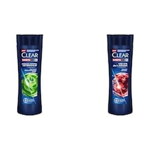 Kepeğe Karşı Etkili Şampuan Günlük Arınma Ve Ferahlık 350 Ml Ve Clear Men Kepeğe Karşı Etkili Şampuan Hızlı Stil 2'si 1 Arada Kolay Şekil Alan Saçlar 350 Ml Mavi