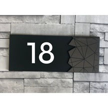 Dekoratif Aynalı Füme Kapı Numarası (455187899)