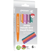 Penmark Süper Yıkanabilir Metalik Simli Jumbo Keçeli Kalem 6&apos Lı