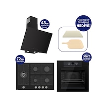 Ferre Pizzart & Fryart QEP65CS+BL135+D077-SA 5 Gözlü Ankastre Set Siyah