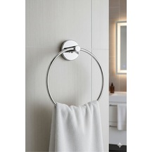 Yuvarlak Model Havluluk Mutfak Banyo Havlu Askılığı Krom Yuvarlak Havluluk Gri Diğer