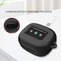 Caseonn Jbl Live Buds 3 Kılıf Askı Aparatlı Mat Silikon Siyah
