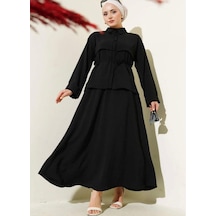 Lovie Moda Kadın Parça Detaylı Etekli Takım Siyah