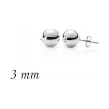 Gümüş Top Küpe - 3 Mm Gold - Rose Gold