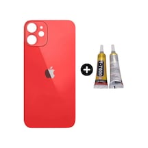 iPhone 12 Mini Uyumlu Arka Pil Batarya Kapak Kırmızı + B7000
